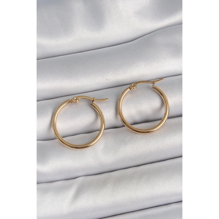 316 Çelik Gold Renk 22mm Kadın Halka Model Kadın Küpe TJ-BKP10507