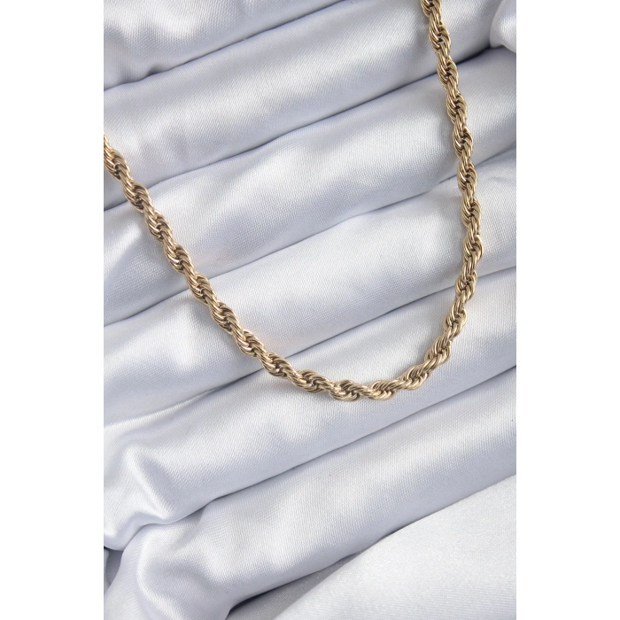 316L Çelik Gold Renk 60 cm Burgu Model Kadın Kolye TJ-BKO7972
