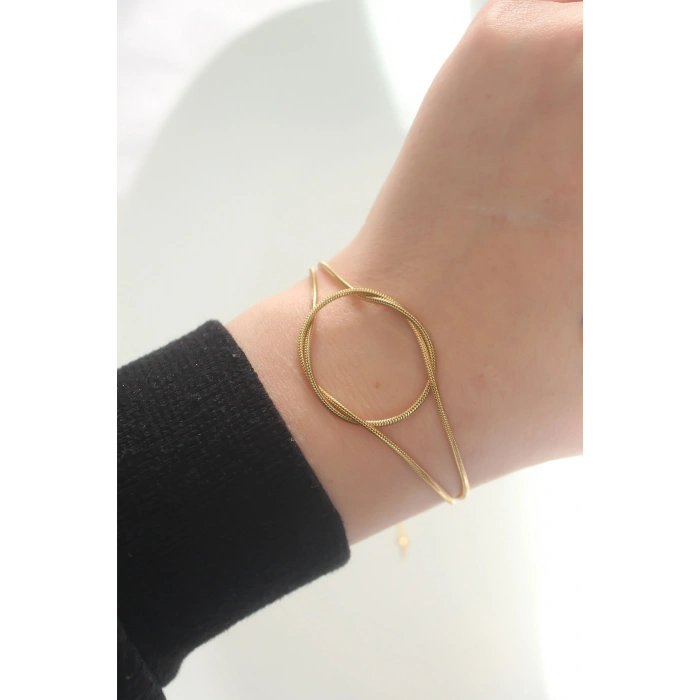 316L Çelik Gold Renk Düğüm Model Bileklik TJ-BB6042
