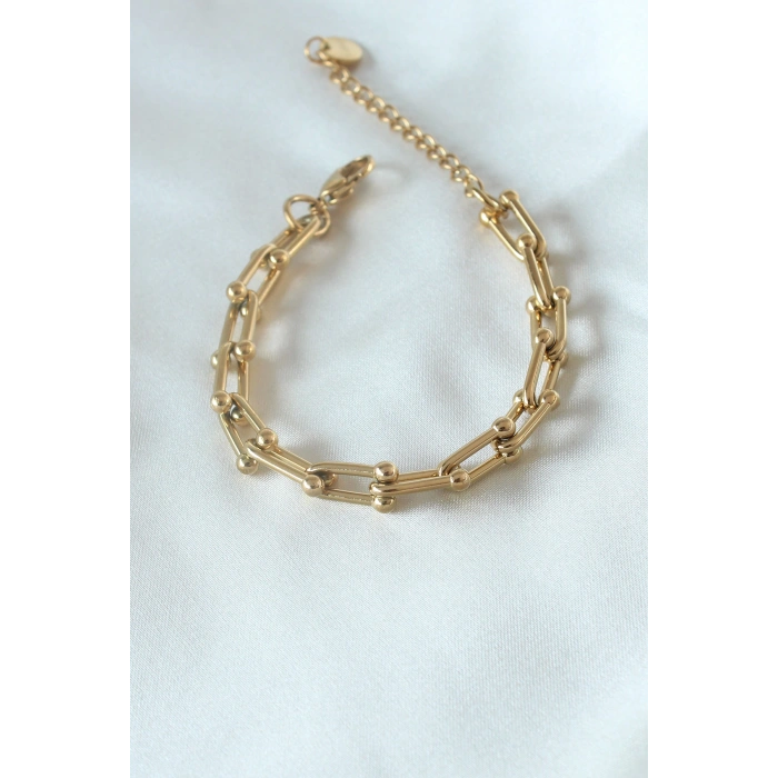 316L Çelik Gold Renk Model Kadın Bileklik TJ-BB5101