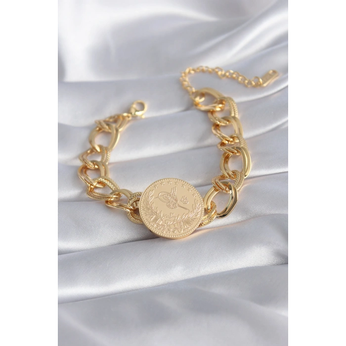 316L Çelik Gold Renk Reşat Model Samanyolu Kadın Bileklik TJ-BB5867