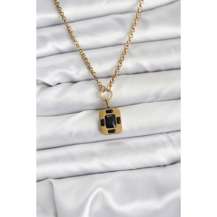 316L Çelik Zincir Gold Renk Vintage Model Kadın Kolye TJ-BKO10687