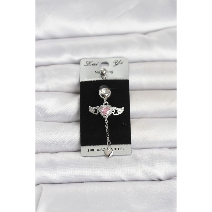 316L Cerrahi Çelik Kanatlı Kalp Model Göbek Piercing TJ-PR1402