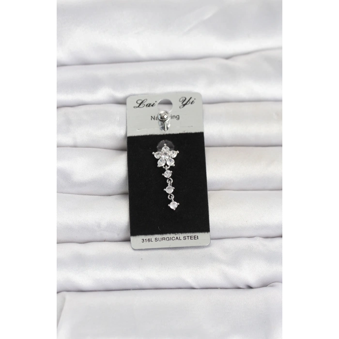 316L Cerrahi Çelik Sallantılı Çiçek Model Göbek Piercing TJ-PR1381