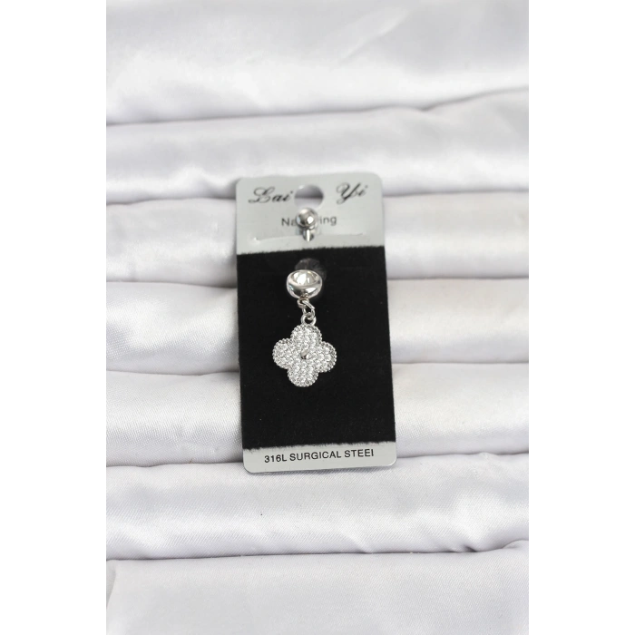 316L Cerrahi Çelik Sallantılı Yonca Model Göbek Piercing TJ-PR1388