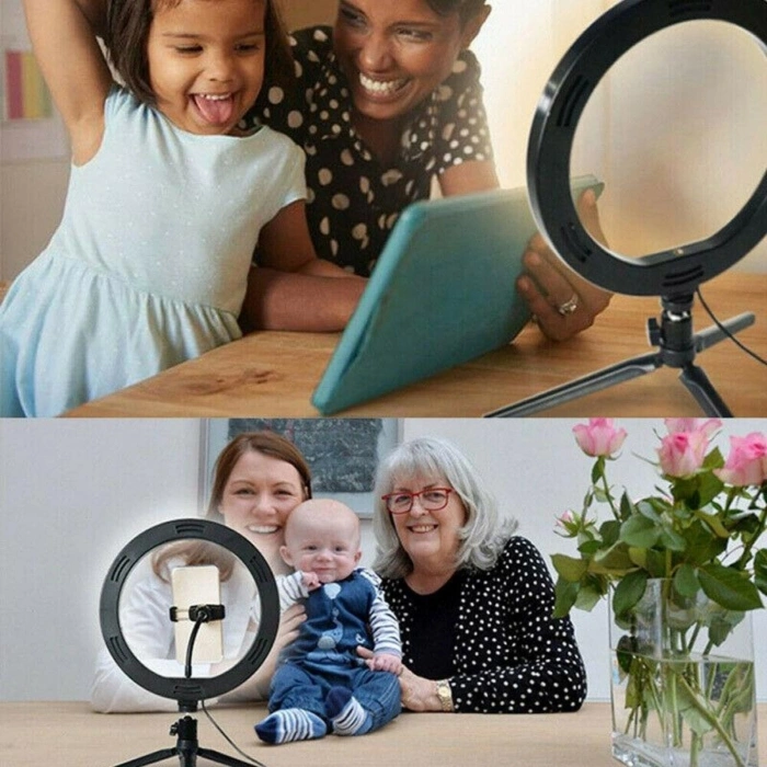 Tripod LED Halk 20cm 8inç Youtube Instagram Tiktok Selfie Stüdyo Video Fotoğraf Ring Light