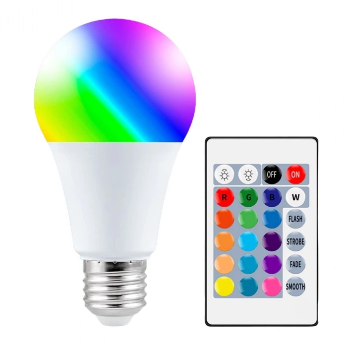 Seçenekli LED Ampul 9w Uzaktan Kumandalı 15 Farklı Renk