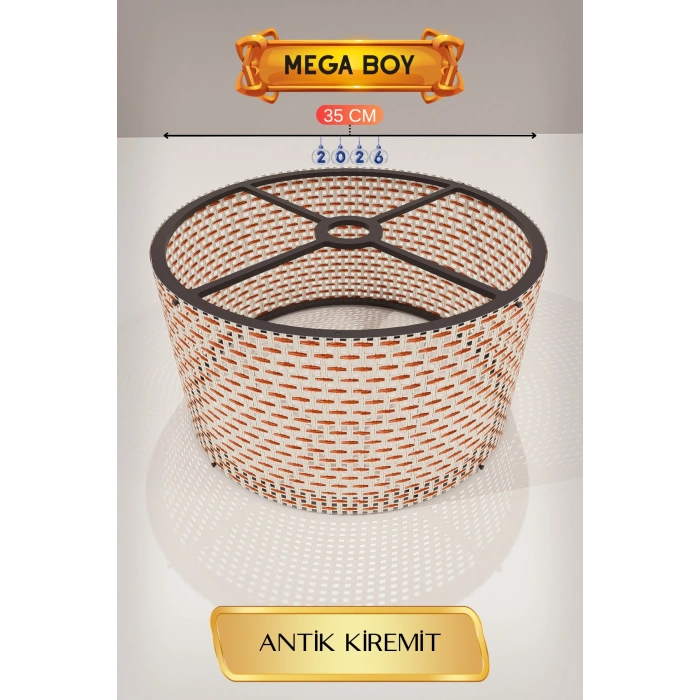 Antik Kiremit Lambader Başlığı 35 CM Mega Boy