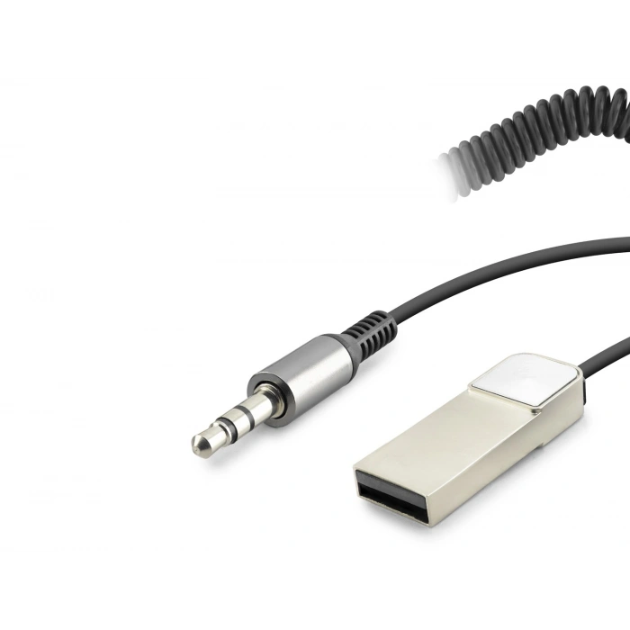 Aux Bluetooth Ses Alıcı Adaptör Dahili Kablolu Handsfree 3.5Mm - Siyah HD9005