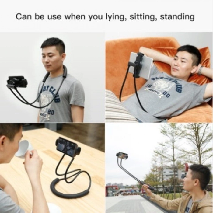 Telefonu Tutucu Stand Boyuna Asılan Ergonomik 360 Derece Cep