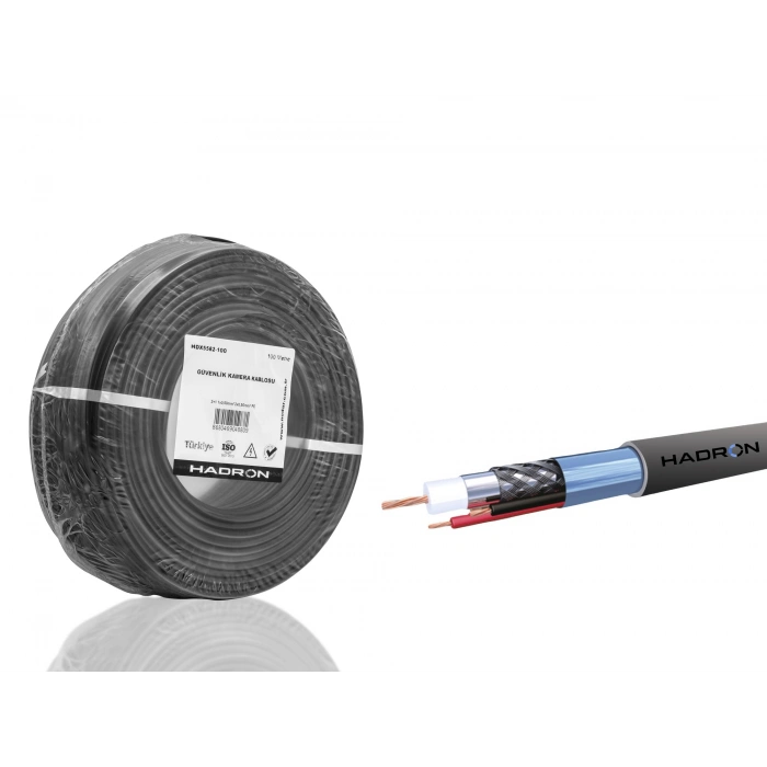 Cctv Kablo Mini Coax Eco Cca Pe 2X0.50 Mm Dış Mekan 100 M - Siyah HDX5582-100