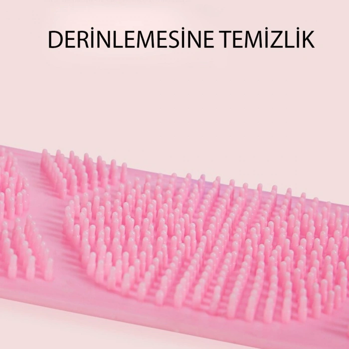 Hazır Banyo Keses İki Yüzeyli Banyo Hamam Lifi Silikon Masajlı Yumuşak Duş Lifi Uzun Ömürlü
