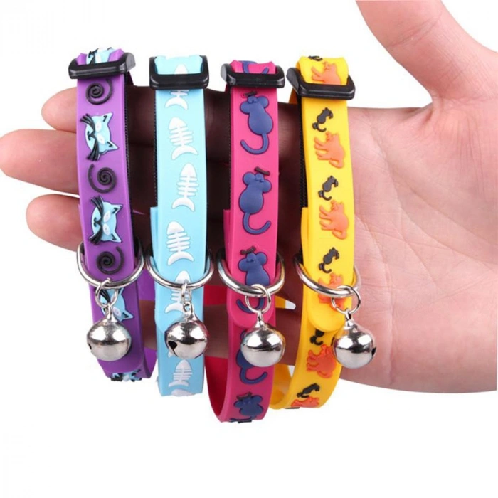 Köpek Boyun Tasması Çıngıraklı Zilli Slikon Kedi Renkli