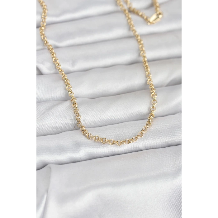 CM 14K Gold Renk Halka Zincir Model 60 cm Kadın Kolye TJ-BKO10951