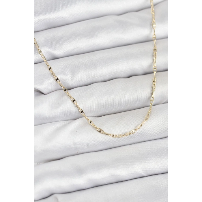 CM 14K Gold Renk Pirinç Gemi Zinciri Model Kadın Kolye TJ-BKO10918