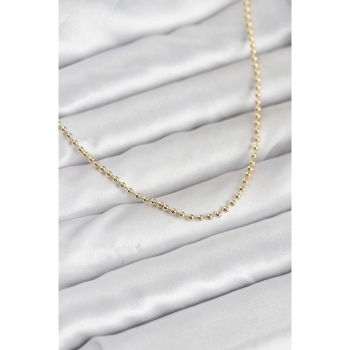 CM 14K Gold Renk Top Zincirli Model 60 cm Kadın Kolye TJ-BKO10937