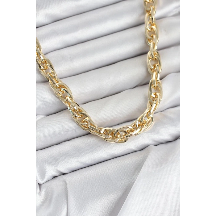 CM Kalın Burgu Model Gold Renk 60 cm Kadın Kolye TJ-BKO11129