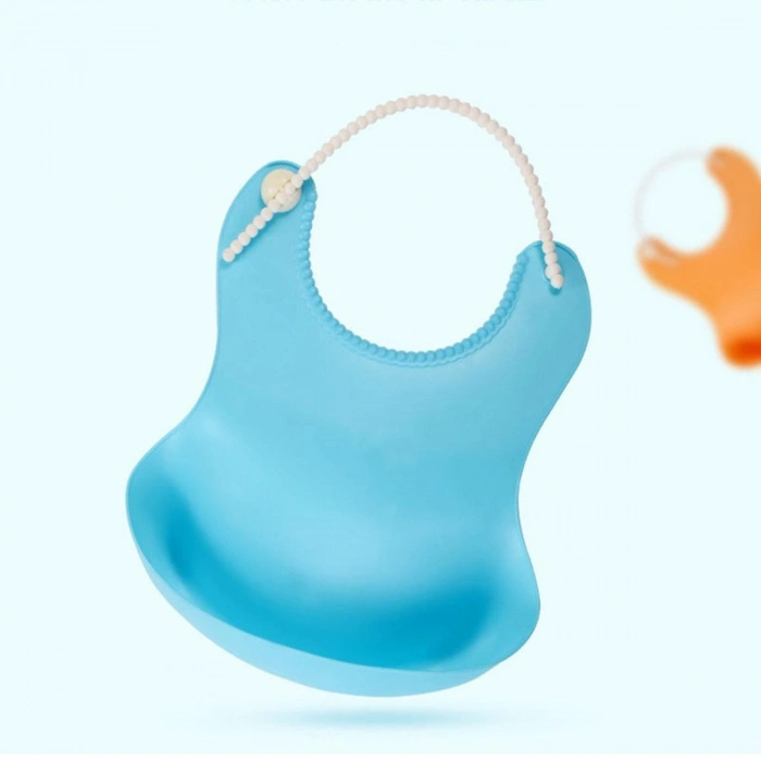 Dökülme Engelleyici Bükülebilir Çocuk Bebek Mama Önlüğü Mavi