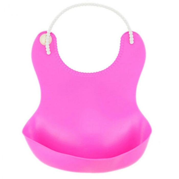 Dökülme Engelleyici Bükülebilir Çocuk Bebek Mama Önlüğü Pembe