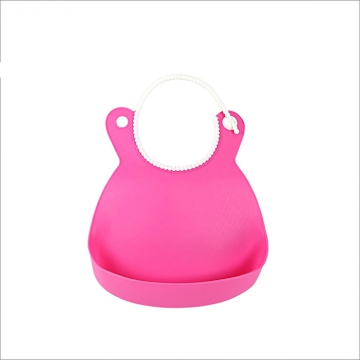 Dökülme Engelleyici Bükülebilir Çocuk Bebek Mama Önlüğü Pembe