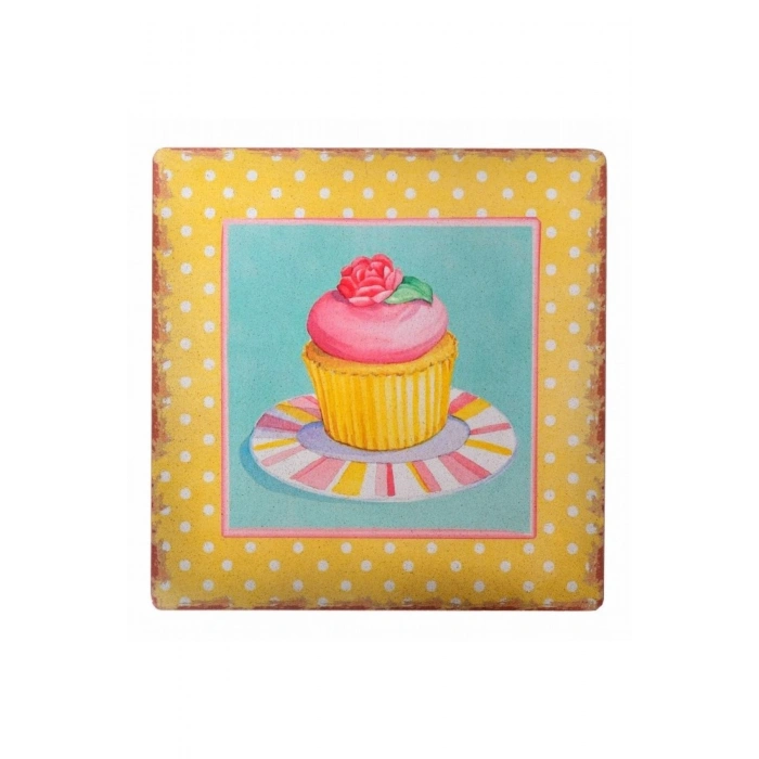 Duvar Süsü Decotown Duvar Panosu 40*40 Cup Cake Muffin Motifli