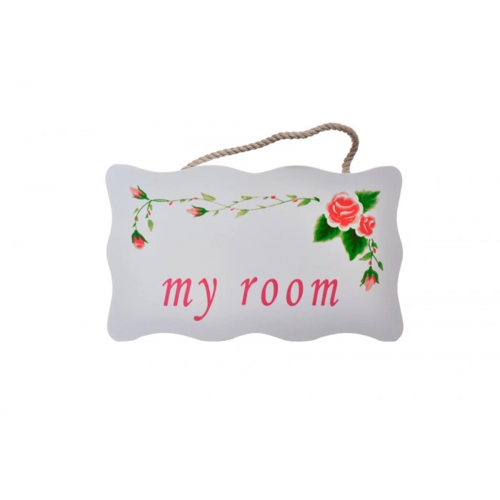 Desenli Kapı Askısı Decotown My Room Benim Odam Dekor Amaçlı Çiçek