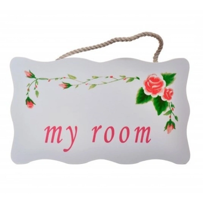 Desenli Kapı Askısı Decotown My Room Benim Odam Dekor Amaçlı Çiçek