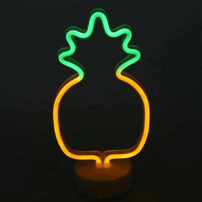 Gece Lambası Dekor Amaçlı Ananaslı Neon LED Masa ve Hediyelik Lamba
