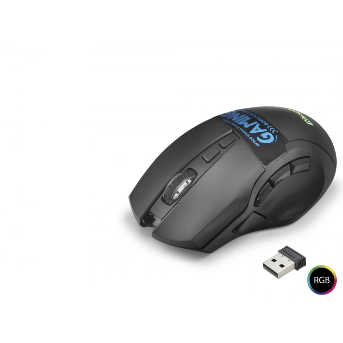 Dual Mode Kablosuz Mouse 2400 Dpi 9 Tuş 500Hz Rgb - Siyah W10