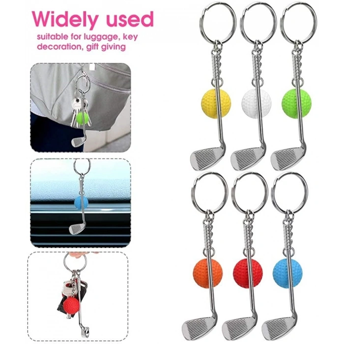 Çanta Süsü Gerçekçi Golf Tasarımlı Anahtarlık Kolye Golf Keychain