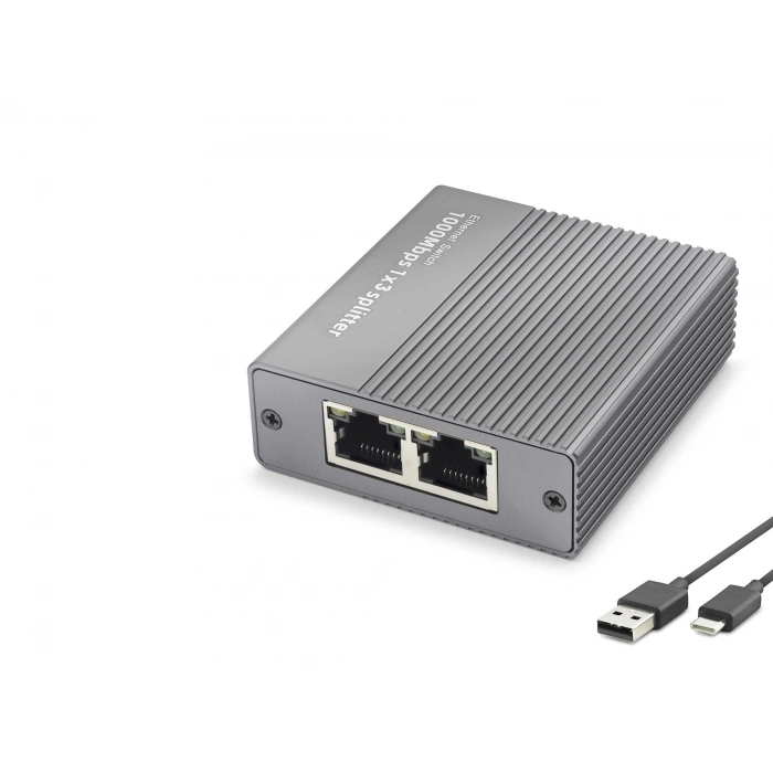 Gigabit Ethernet Switch 4 Port Type C Güç Girişli Gri HDX1413