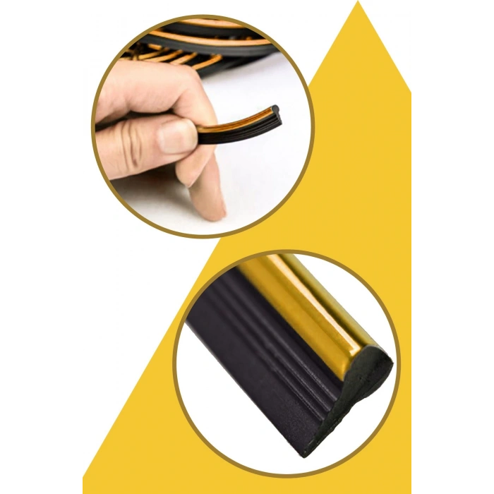 Şerit Bant 5 Metre Araba Oto Trim Dekorasyon Şeridi Kauçuk Elastik Pratik Montaj Gold