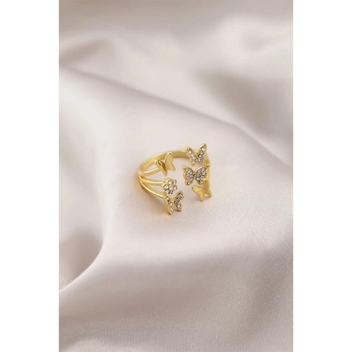 Gold Renk Metal Model Kadın Yüzük TJ-BYK2191