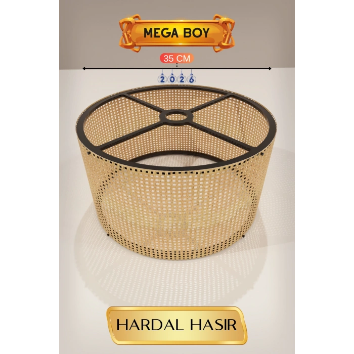 Hardal Hasır Lambader Başlığı 35 CM Mega Boy