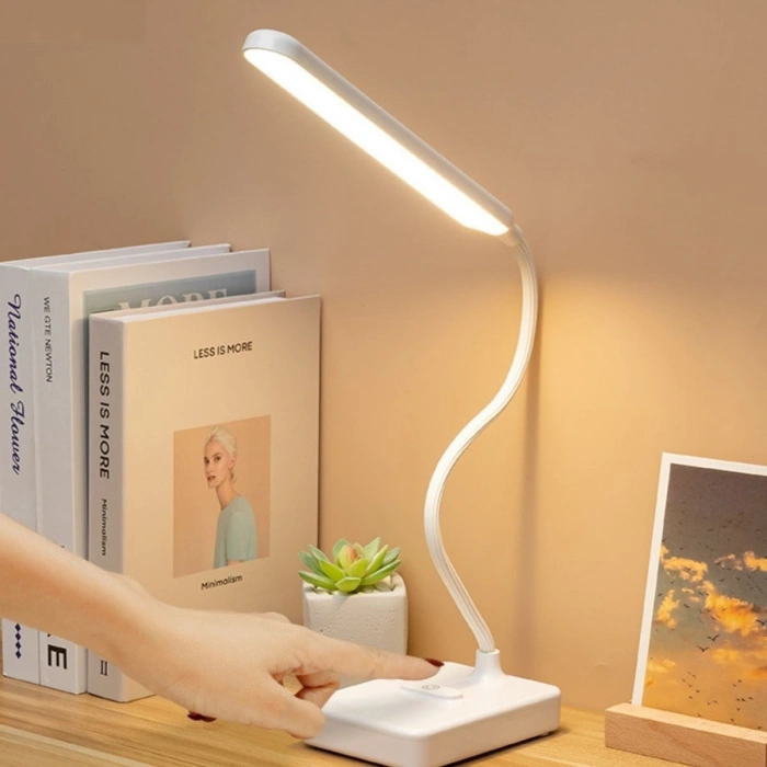 Masa Lambası İnce Uzun USBli Dokunmatik 3 Kademeli 360 Derece Göz Korumalı LED Lityum