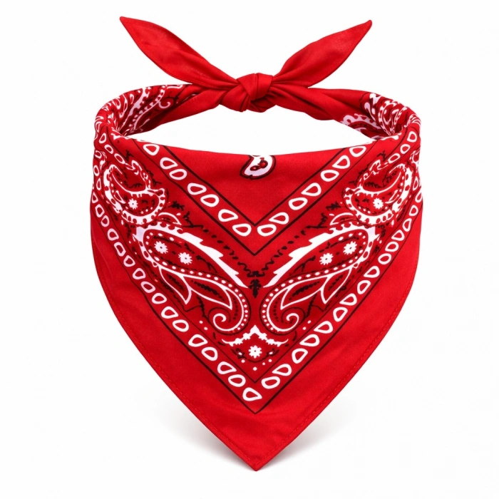 Kırmızı Kovboy Fuları Çocuk Bandana Western Desenli Boyun Fuları