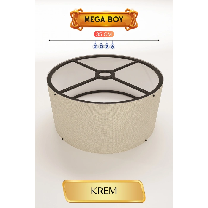 Krem Lambader Başlığı 35 CM Mega Boy