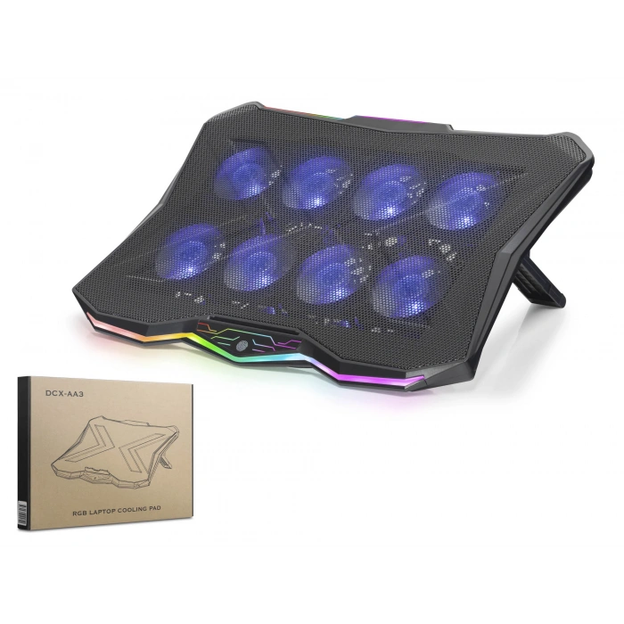 Laptop Soğutucu 8 Fan Rgb - Siyah DCXAA3