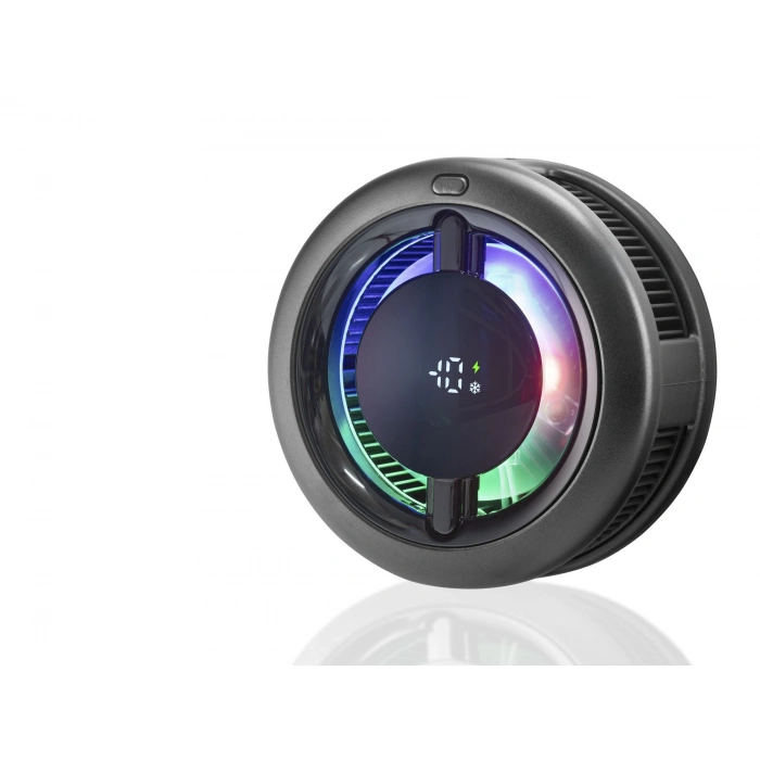 Manyetik Telefon Soğutucu Fan Rgb Dijital Ekranlı - Siyah CX19