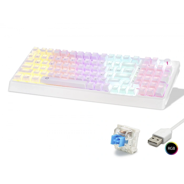 Mekanik Klavye 104 Tuş Blue Switch Rgb - Beyaz G500XW