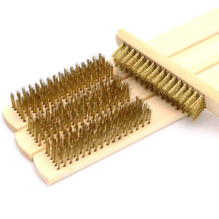 Bakım Fırçası Metal Telli Fırça Ahşap Saplı Pas Kir Sökme
