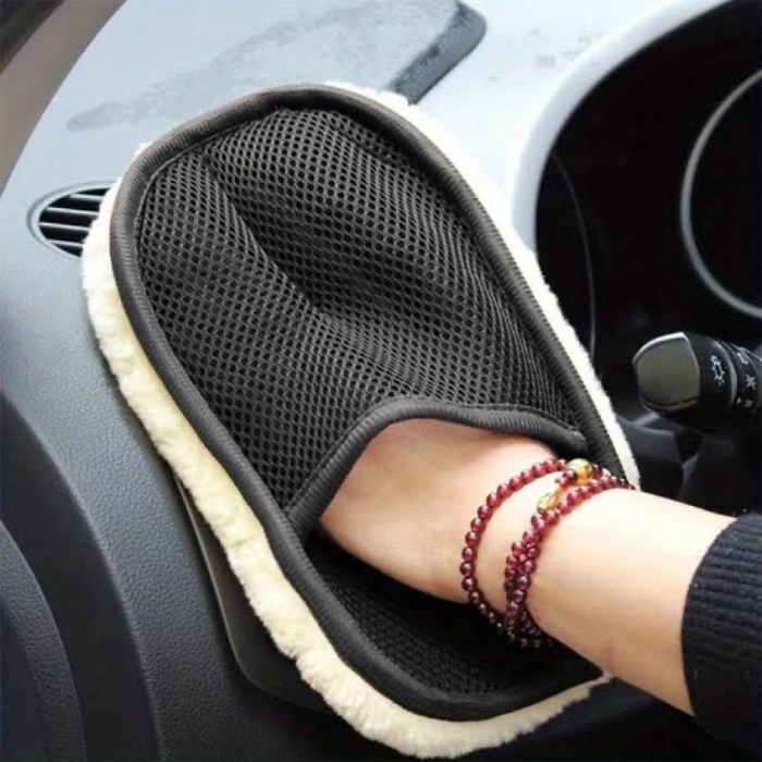 Mikrofiber Yün Araba Yıkama Eldiveni - Çizmez ve Yüksek Emici