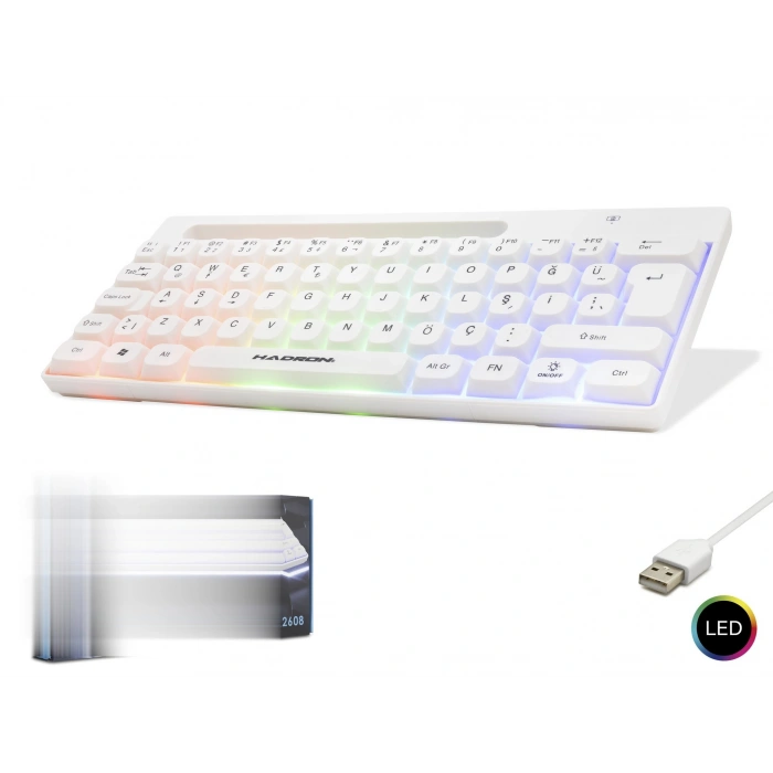 Mini Klavye Led - Beyaz HDX2608