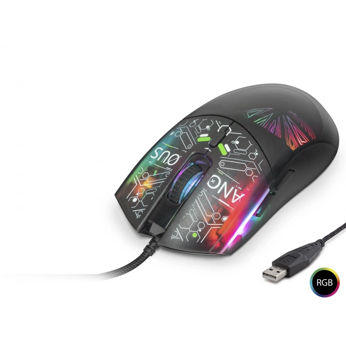 Mouse 7200 Dpi Rgb Soyut Art Desenli - Siyah G306C