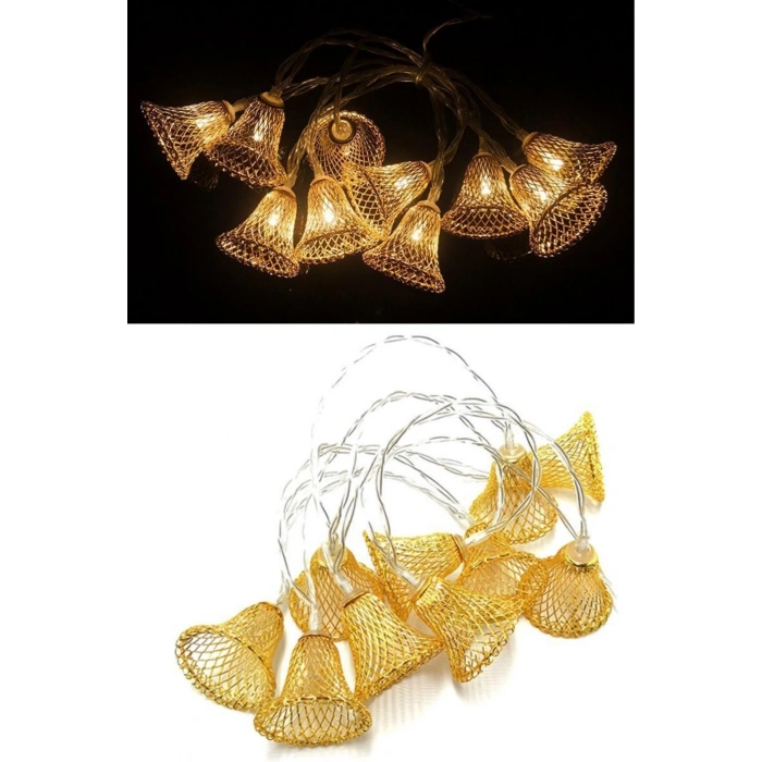 Şerit LED Işık Parti ve Gün Dekorasyonu Çan Şeklinde Metal