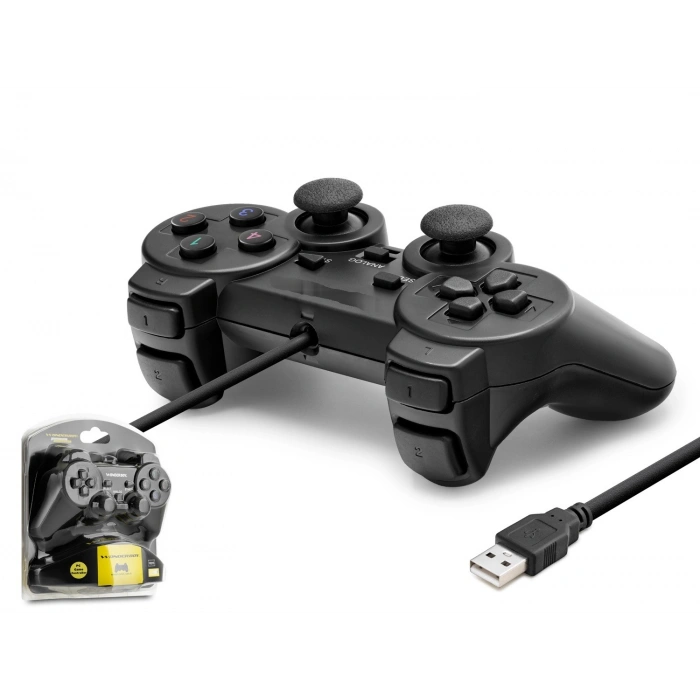 Pc Uyumlu Kablolu Usb Gamepad Oyun Kolu - Siyah W201S