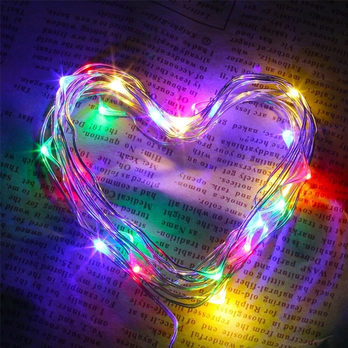 Aydınlatma RGB LED 5 Metre Pil İle Çalışan Peri LED Işık Dekor Amaçlı Renkli