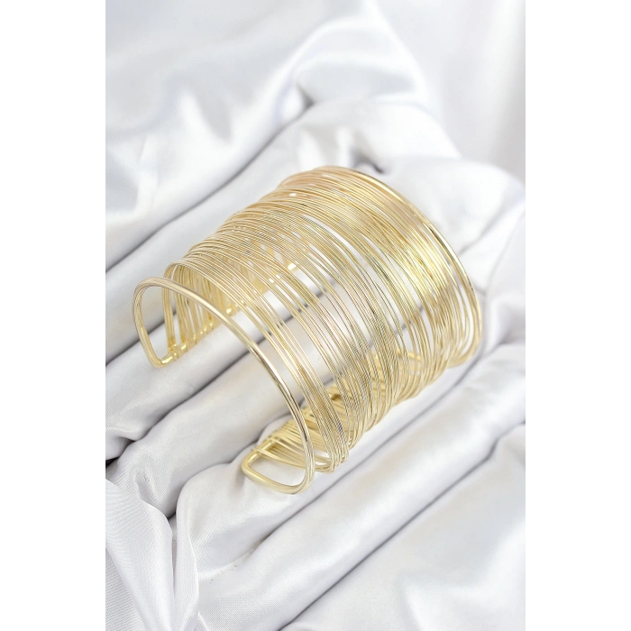 Pirinç Tel Sarma Model Gold Renk Kadın Bileklilk TJ-BB7895