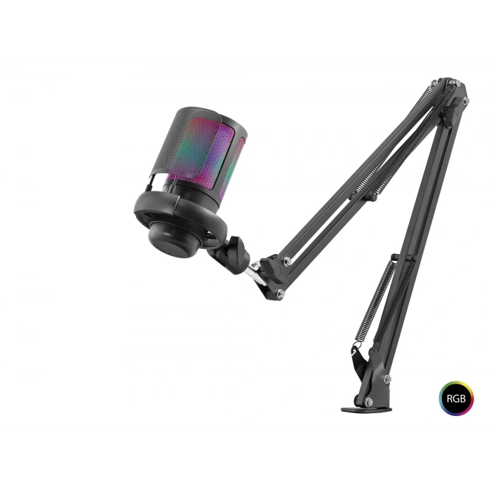 Rgb Mikrofon Seti Ayarlı Masa Kolu Type-C 192Khz 24Bit - Siyah ME6S35B