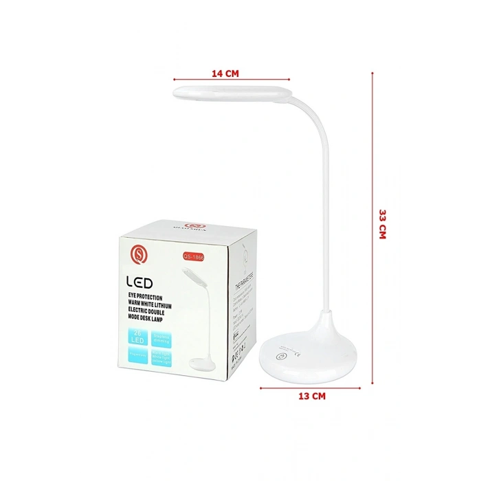 Şarjlı Sarı ve Beyaz Renk Masa Lambası LED Ayarlanabilir Işık Pratik Kullanım WT-005